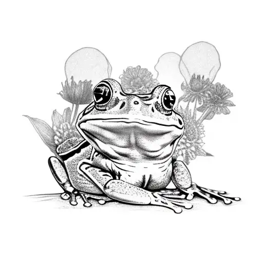 Frog With Floral Hat
