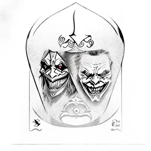 Ace Of Spades And Sitting Joker On Top
