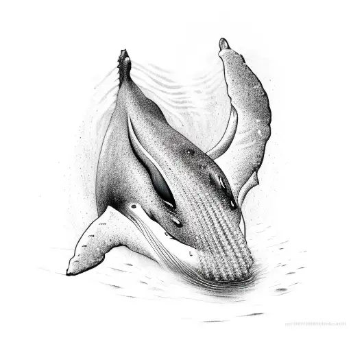 Whale Tail Out Of Water