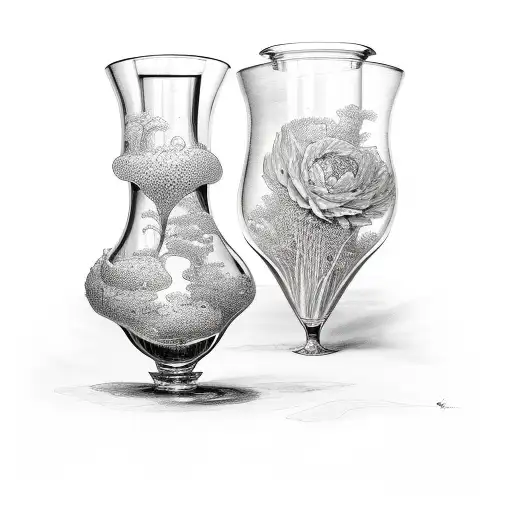 Two Vases Filling Eachother With Water