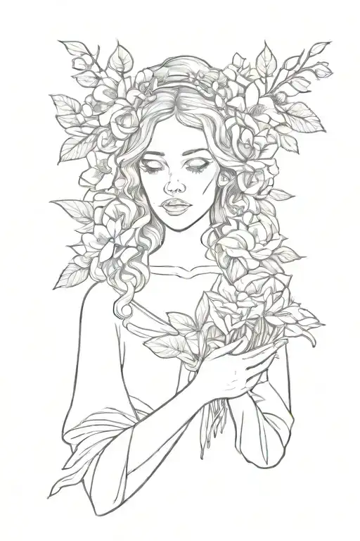 Mary Holding Flowers