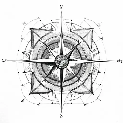 A Compass Mixed With Music Notes