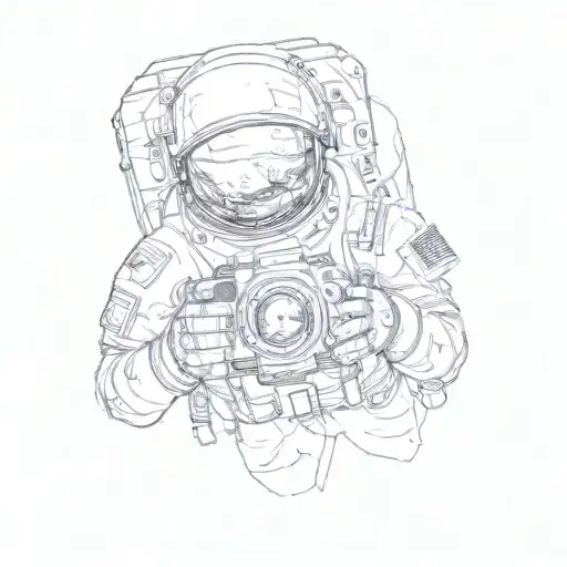 An Astronaut In Space Holding Camera