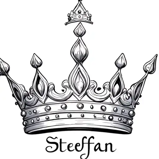A Crown With The Name 'Stefan' On The Design Inspired