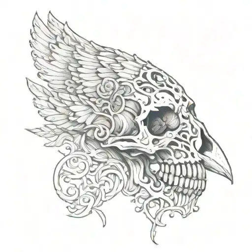 Bird Skull And Lace