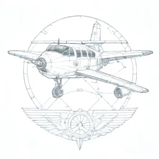 Gemini Symbol Aviation Engineer With A Aircraft