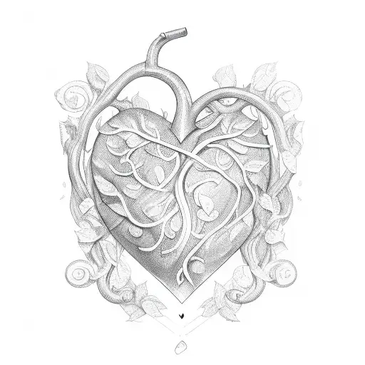 Vine In Shape Of Heart With A S In The Middle