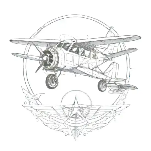 Gemini Symbol Aviation Engineer With A Aircraft