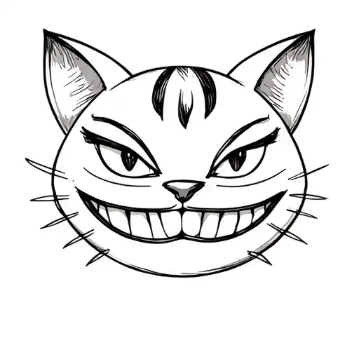 Only Smile Of A Smart Cheshire Cat Without Eyes And Parts Of Head