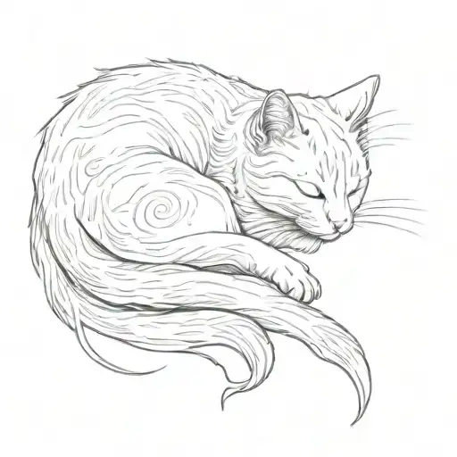 White Cat Sleeping