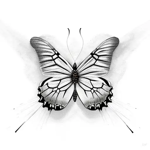 Paintbrush Making Black And White Butterflies Into Colorful Ones