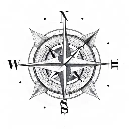Compass With Sailboat And Clock
