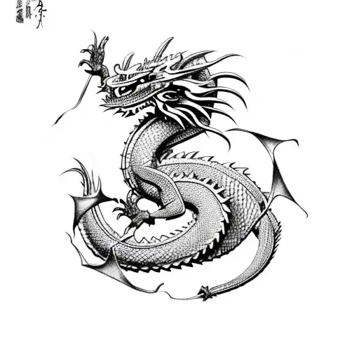 Design A Japanese-style Dragon Playing A Sport