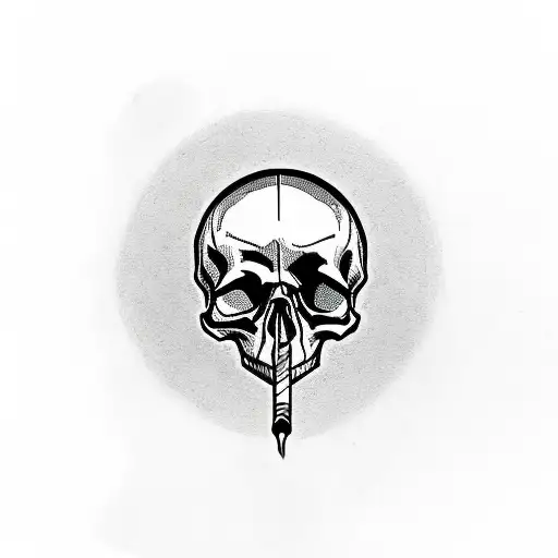 Skull With Cigarette