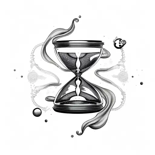 Hourglass Filled With Swirling Dna Strands