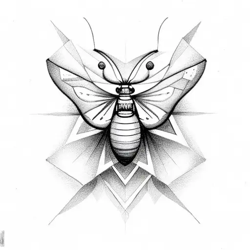 A Moth Playing A Piano Surrounded By Sacred Geometry