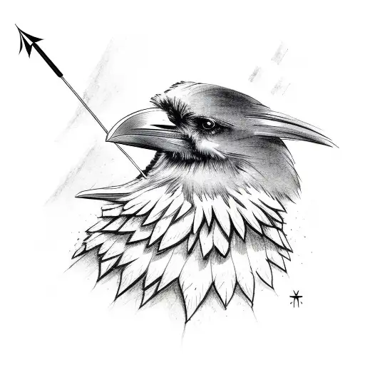Raven With An Arrow