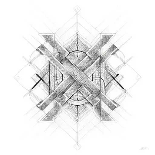 Minimalistic Two Color Christian Cross Clearly Woven From Dna Helixes