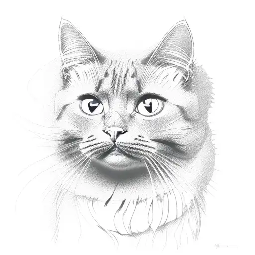 Cat Face Fineline Infinit Line