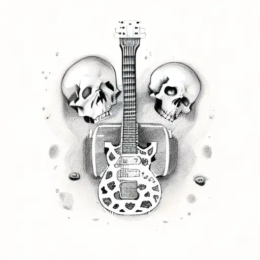 Guitar With Skulls