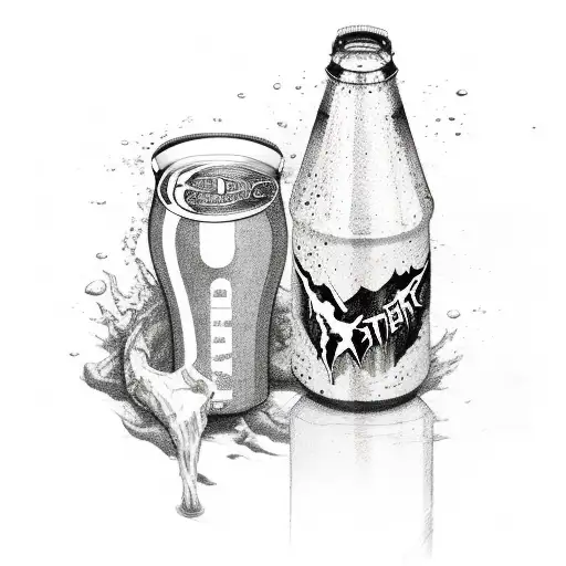 Big Water Bottle And Monster Energy Drink