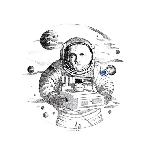 Astronaut Dj Spinning Records In Space