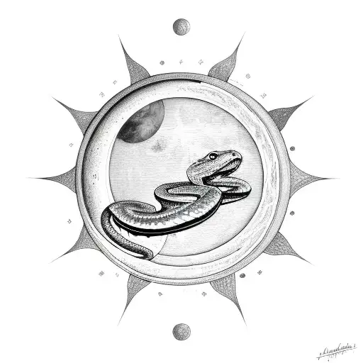 Two Snakes Moon And Sun