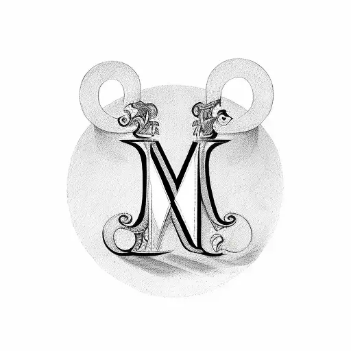 M And H Initial With Love