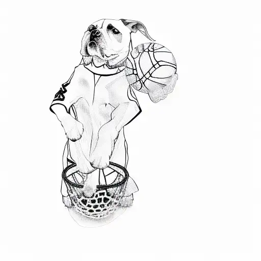 A Dog Wearing A Basketball Jersey