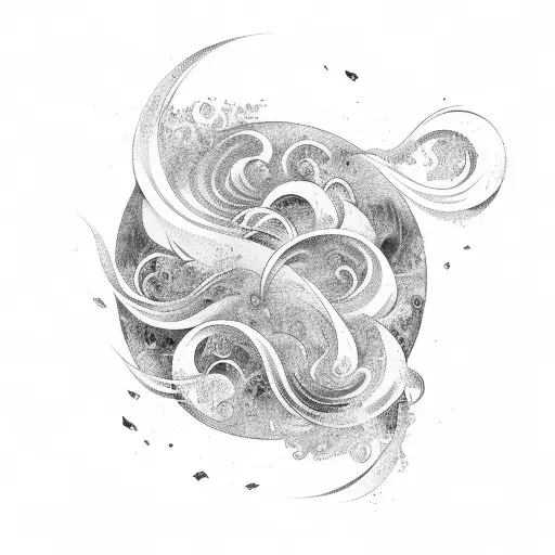 A Quote In Italian Script With Waves Around It