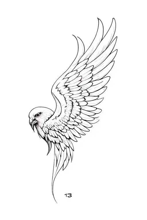 Number 13 And Wings Made