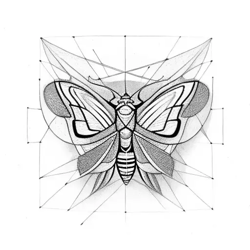 A Moth Pwith A Microphone As Its Thorax Surrounded By Sacred Geometry