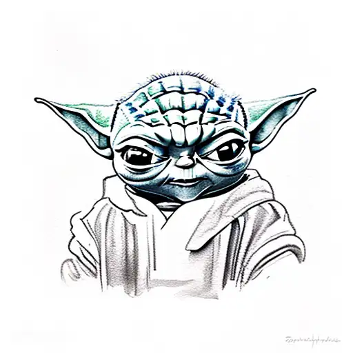 Baby Yoda Water Color