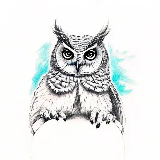 A Tattoo Of A Dumbbell Transforming Into An Owl Mid-rep