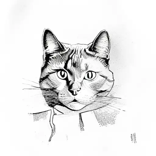 Van Gogh's Starry Night With A Cat