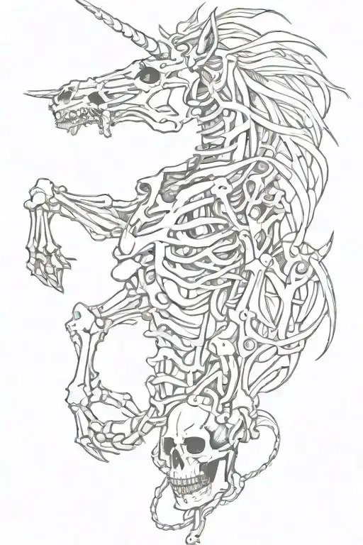 Deadly Punk Unicorn Skeleton Chained