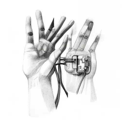 Hand With Electricity Line