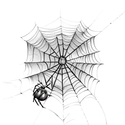 Spider Coming Down With One Cobweb
