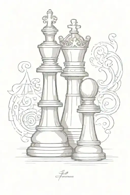 King And Pawn Chess Piece Simple