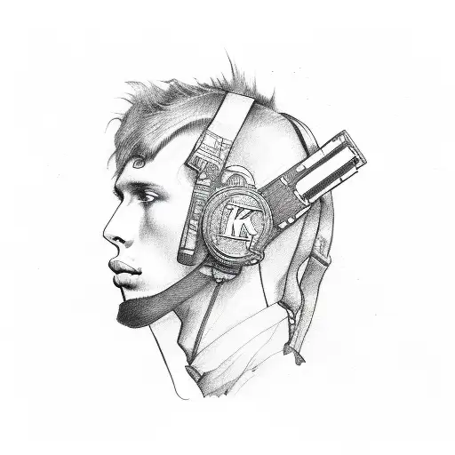 A Sketch Style Drawing Of A Machine Gun Kelly Album Cover