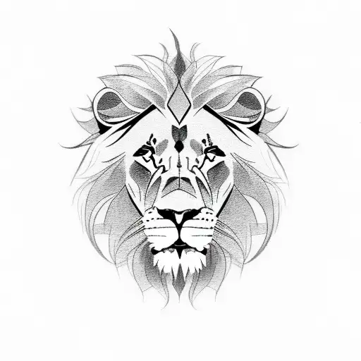 Lion With Tattoos On Its Face's