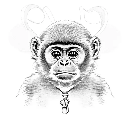 Cute Baby Howler Monkey With Bow