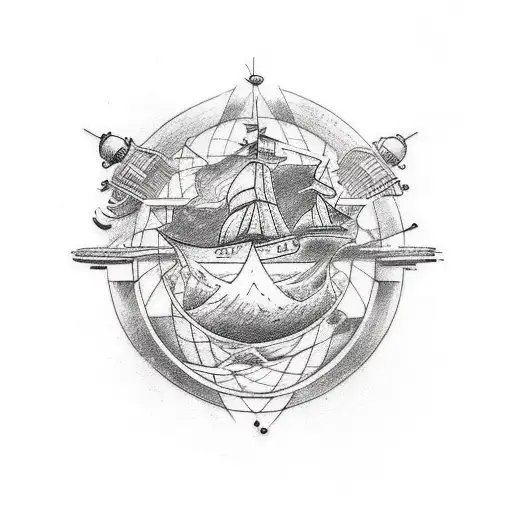 A Tattoo That Represents The Love For Traveling And The Bond With Your Wife And Kids