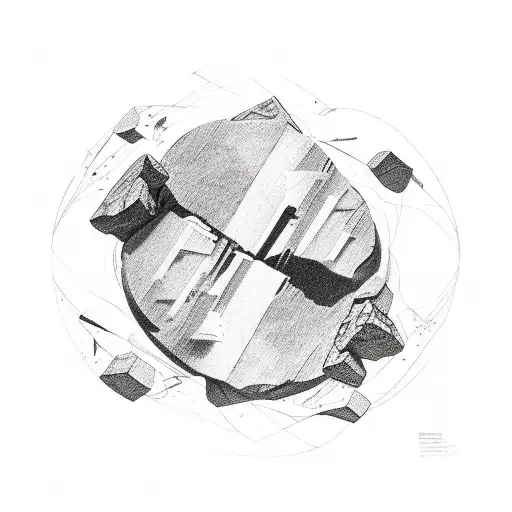 Abstract Depiction Of The Eternal Struggle Of Sisyphus