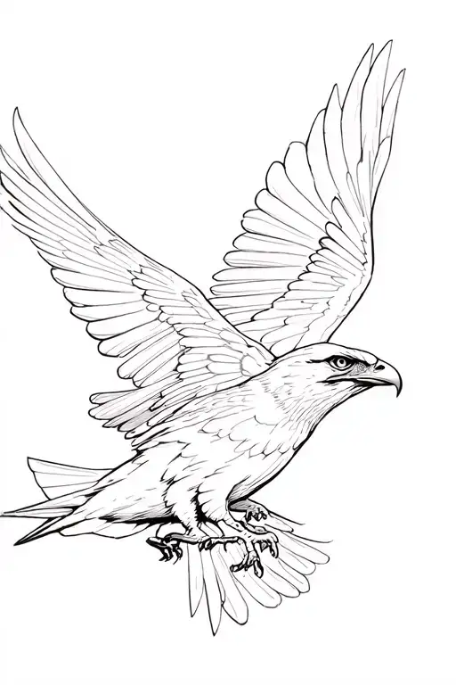 Hawk And Dove Flying