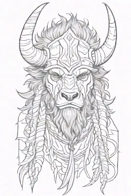 Rugged Bison Head Warrior