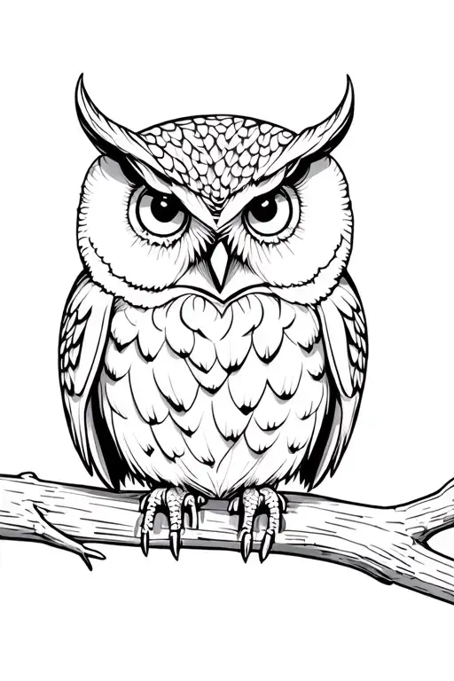 Owl Sitting On A Branch