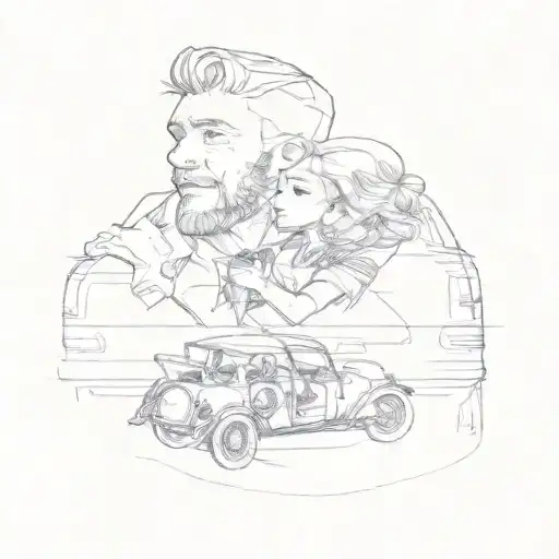 A Man And Woman In A Car