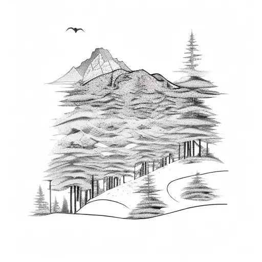 A Trail Runner's Silhouette Merged With A Mountain Landscape