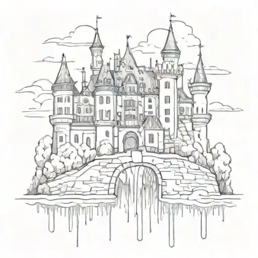 German Castle Surrounded With Rain
